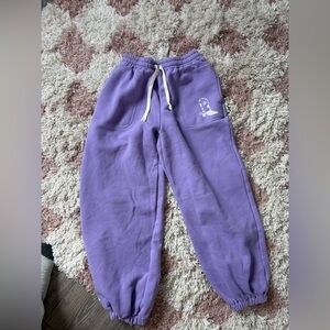 Papermoon Purple Joggers with White Cowgirl Boot